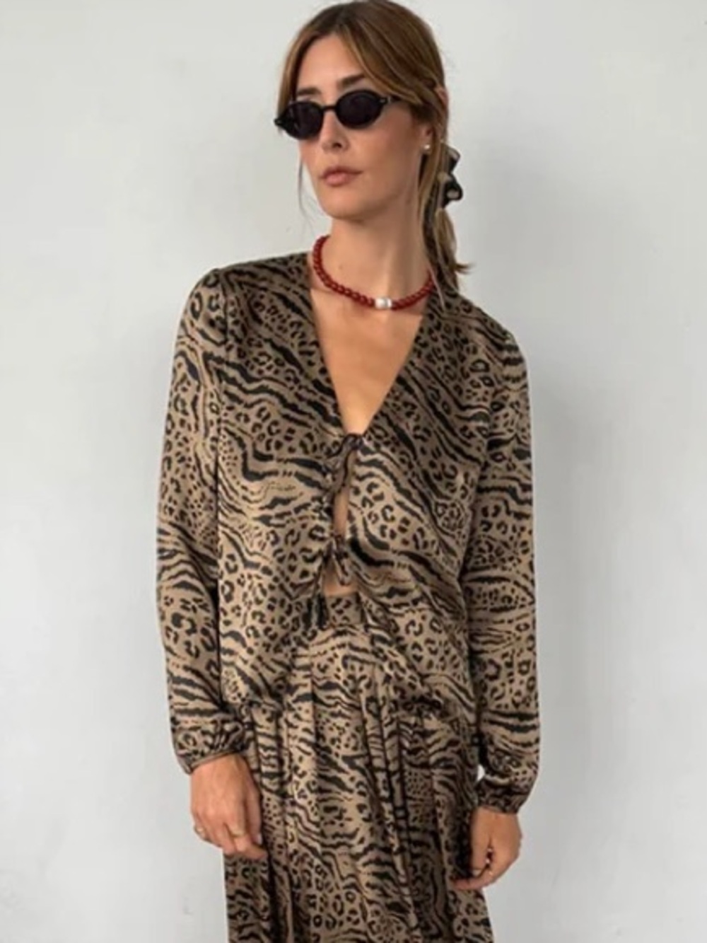 Ciao Lucia NWT Small Pia Top Leo Charmeuse Leopard Silk